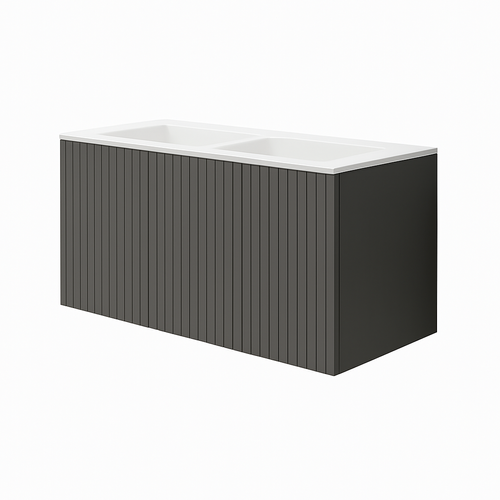 Ensemble Meuble Bari + Vasque Céramique Flat - 120cm Ceniza