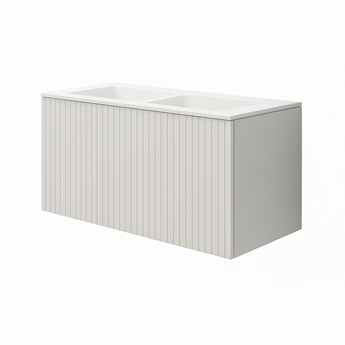 Ensemble Meuble Bari + Vasque Céramique Flat - 120cm Blanc