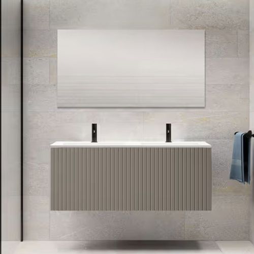 Ensemble Meuble Bari + Vasque Céramique Flat - 120cm Quarzo