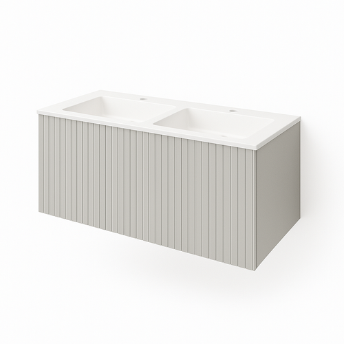 Ensemble Meuble Bari + Vasque Céramique Flat - 120cm Gris