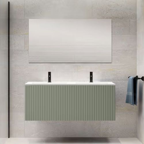 Ensemble Meuble Bari + Vasque Céramique Flat - 120cm Musgo