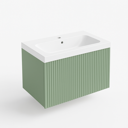 Ensemble Meuble Bari + Vasque Céramique Flat - 100cm Musgo