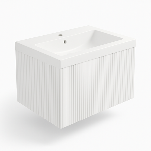 Ensemble Meuble Bari + Vasque Céramique Flat - 80cm Blanc