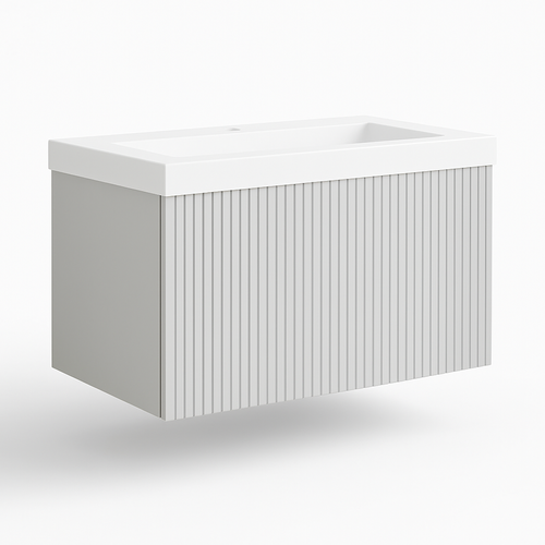 Ensemble Meuble Bari + Vasque Céramique Flat - 80cm Cotton