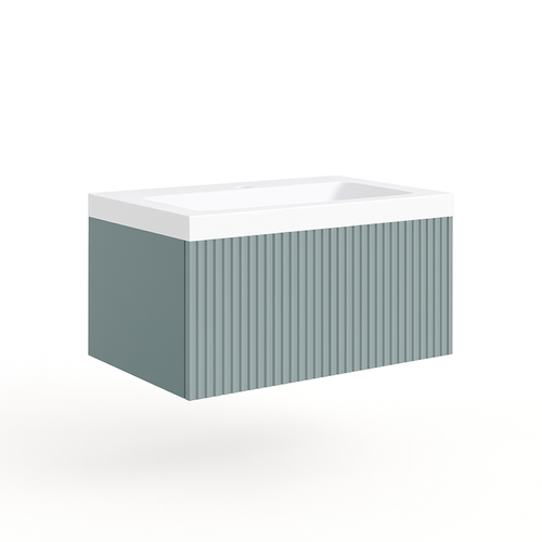 Ensemble Meuble Bari + Vasque Céramique Flat - 80cm Avio