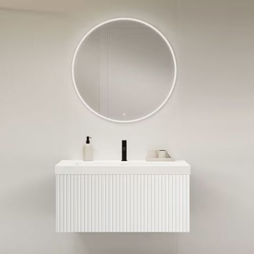 Ensemble Meuble Bari + Vasque Céramique Flat - 60cm Blanc