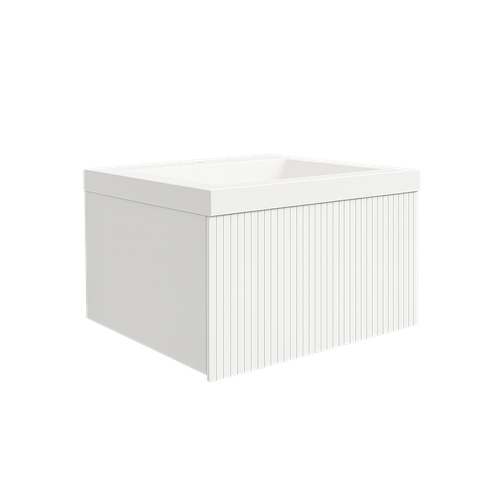 Ensemble Meuble Bari + Vasque Céramique Flat - 60cm Blanc