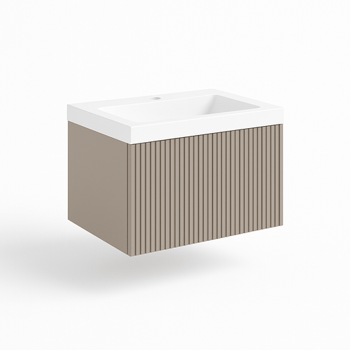 Ensemble Meuble Bari + Vasque Céramique Flat - 60cm Quarzo