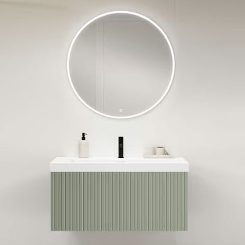 Ensemble Meuble Bari + Vasque Céramique Flat - 60cm Musgo