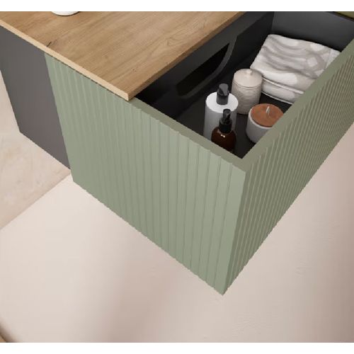 Ensemble Meuble Bari + Vasque Céramique Flat - 60cm Musgo