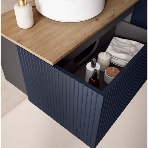 Ensemble Meuble Bari + Vasque Céramique Flat - 60cm Navy