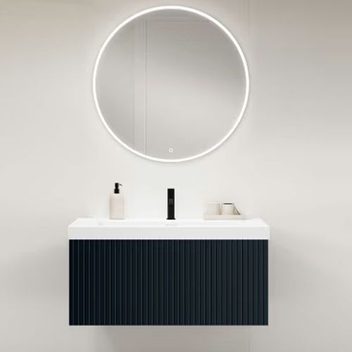 Ensemble Meuble Bari + Vasque Céramique Flat - 60cm Noir