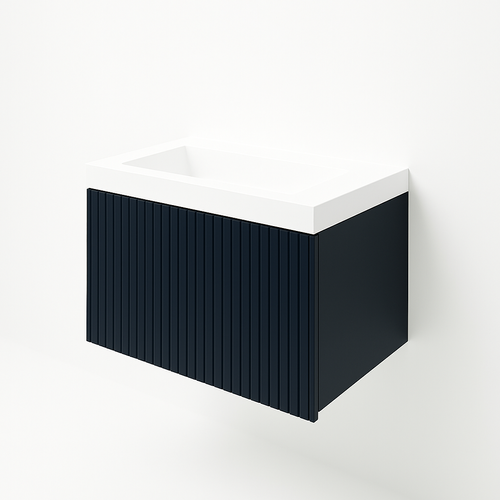 Ensemble Meuble Bari + Vasque Céramique Flat - 60cm Noir