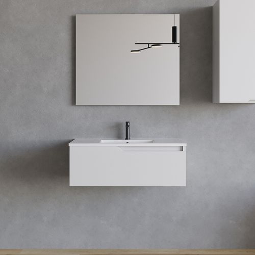 Meuble De Salle De Bain 80cm Avec Cuve - 1 Tiroir - Blanc - Cadix