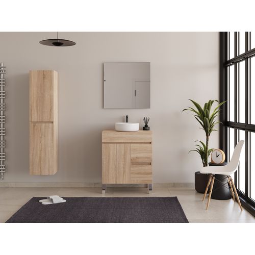 Meuble De Salle De Bain 80cm Sur Pieds Avec Plateau Et Cuve - Sans Miroir - Cambrian - Haro