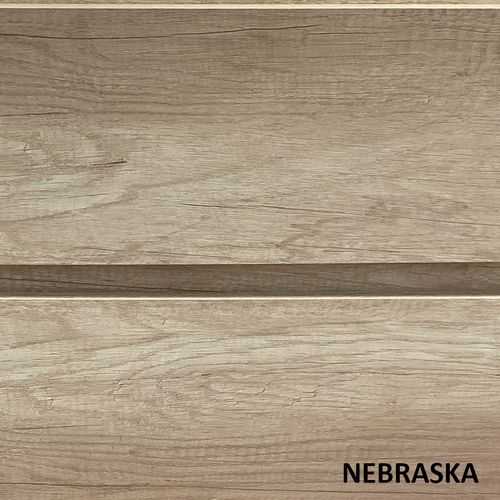 Meuble Lave Linge 124cm Avec Plateau Et Vasque Ronde - 3 Tiroirs - Nebraska (chêne Clair) - Cruz