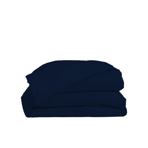 Housse De Couette 200x200cm - Bleu Nuit - 100% Percale De Coton