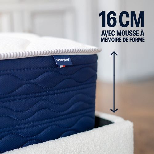 Matelas Mousse LUMEA ONE 90x200cm Accueil Mémoire De Forme Épais. 16cm