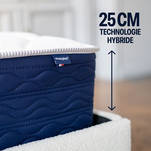Matelas Hybride 90x200cm LUMEA INFINITE Mémoire De Forme Épais. 25cm