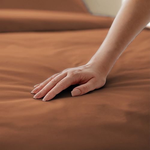 Housse De Couette 220x240cm - Mocca Mousse - Satin De Coton