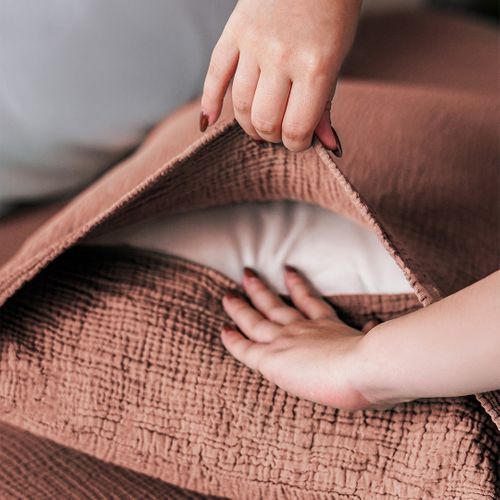 Taies D'oreillers 65x65cm - Mocca Mousse - Gaze De Coton