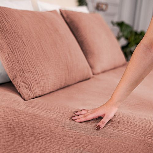 Housse De Couette 240x260cm - Mocca Mousse - Gaze De Coton