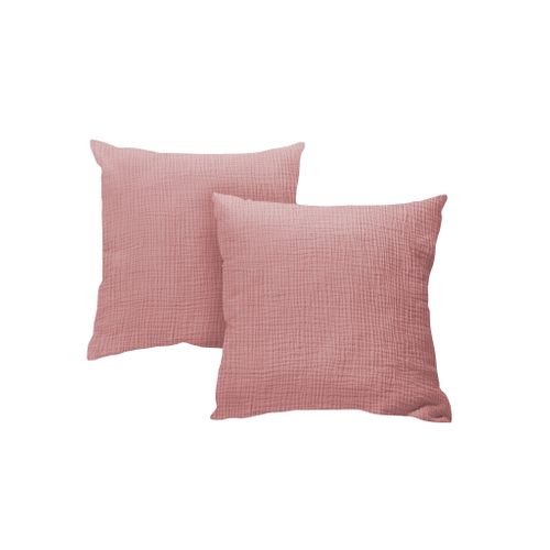 Taies D'oreillers 65x65cm - Peach Blush - Gaze De Coton
