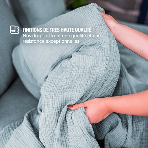 Housse De Couette 220x240cm - Peach Blush - Gaze De Coton