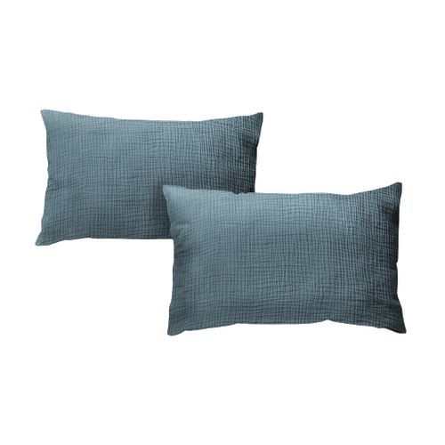 Taies D'oreillers 50x70cm - Dusty Blue - Gaze De Coton