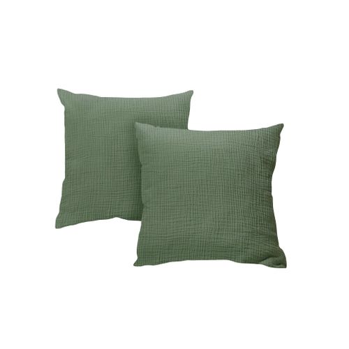 Taies D'oreillers 65x65cm - Watercress - Gaze De Coton