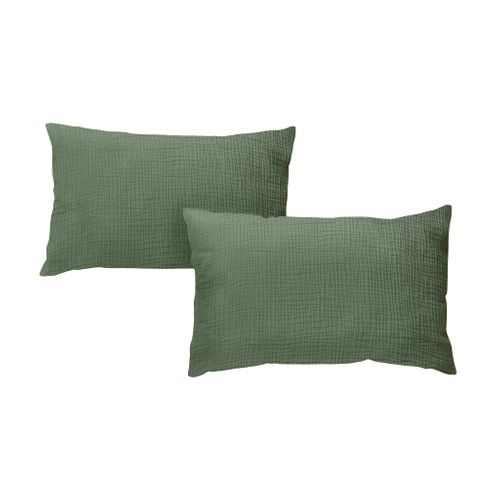 Taies D'oreillers 50x70cm - Watercress - Gaze De Coton
