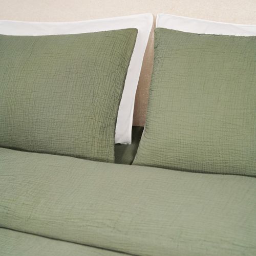 Draps Housse 160x200cm - Watercress - Gaze De Coton