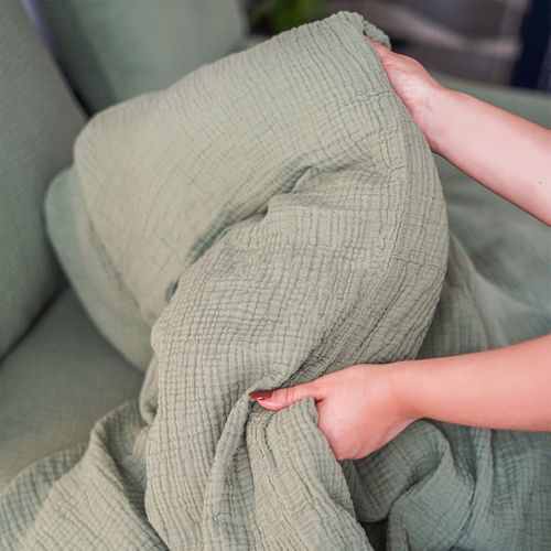 Draps Housse 140x190cm - Watercress - Gaze De Coton