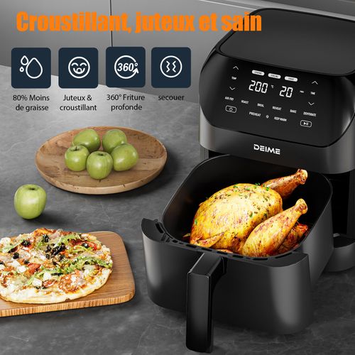 Friteuse Sans Huile 3 L 1300 W Écran Tactile – Noir
