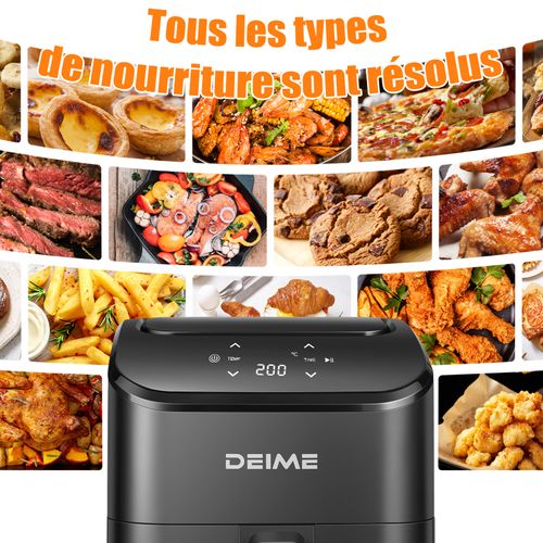 Friteuse Sans Huile 2,5 L 1000 W Écran Tactile Cuisson 360° – Blanc