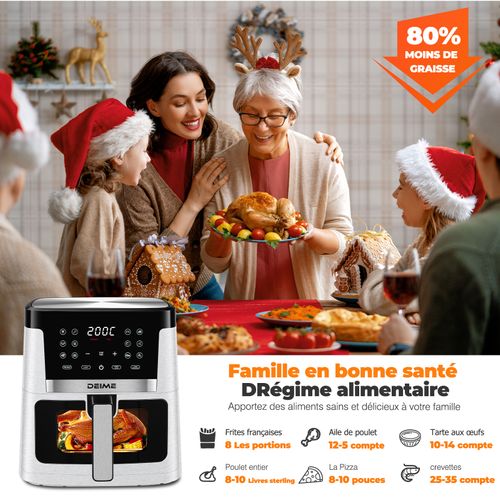 Airfryer 7 L 1800 W 12 Programmes Avec Vitre De Cuisson – Rouge Métallisé