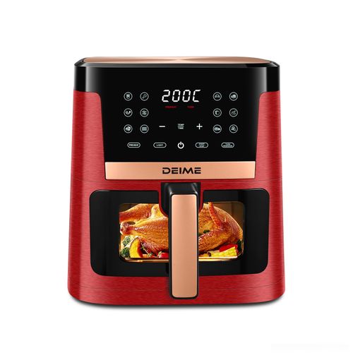 Airfryer 7 L 1800 W 12 Programmes Avec Vitre De Cuisson – Rouge Métallisé