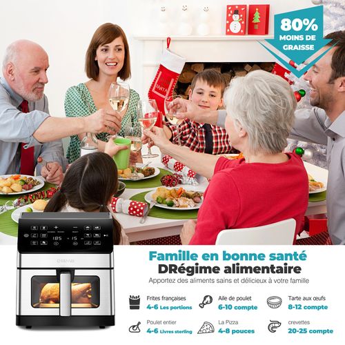 Friteuse Sans Huile 6 L 1700 W 12 Programmes Écran Digital – Noir