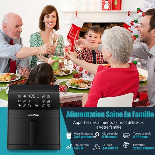 Friteuse Sans Huile 6 L 1700 W 12 Programmes Écran Digital – Noir