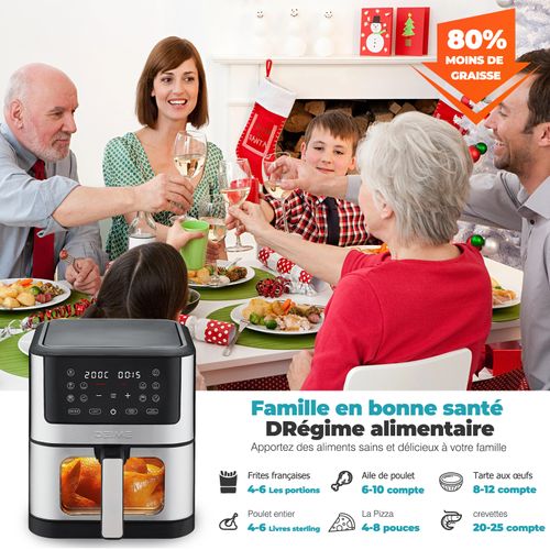 Friteuse Sans Huile 6 L 1500 W 10 Programmes Avec Fenêtre De Cuisson