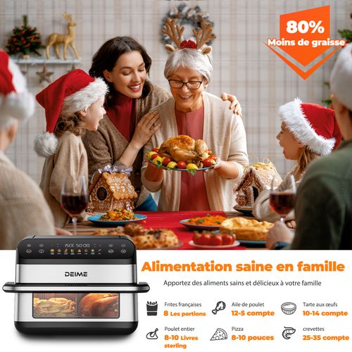 Friteuse Sans Huile 10 L 2400 W Double Bac Avec Fenêtre De Cuisson – Inoxx