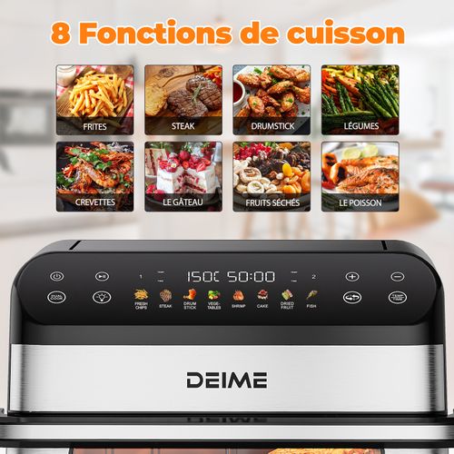 Friteuse Sans Huile 10 L 2400 W Double Bac Avec Fenêtre De Cuisson – Inoxx
