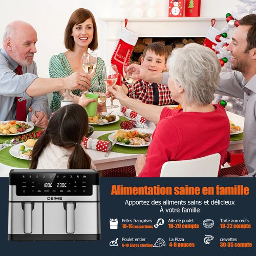 Friteuse Sans Huile 10 L 2800 W 10 Programmes Avec Fenêtre De Cuisson – Inox