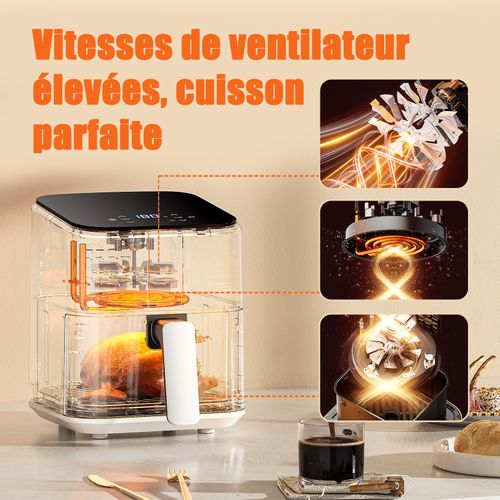 Airfryer 2,5 L 1000 W Écran Tactile Cuisson 360° – Blanc