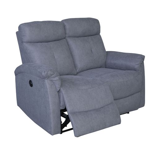 Canapé 2 Places Relax Électrique Gris Lucas