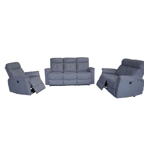 Canapé 2 Places Relax Électrique Gris Lucas