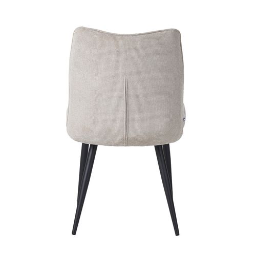 Chaise Louise Tissu Beige Pieds Métal