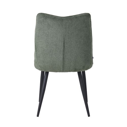 Chaise Louise Tissu Vert Pieds Métal