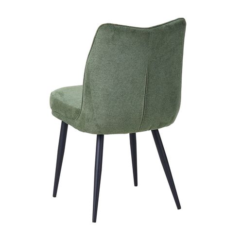 Chaise Louise Tissu Vert Pieds Métal