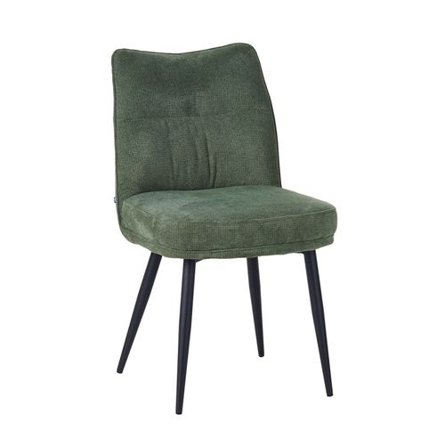 Chaise Louise Tissu Vert Pieds Métal